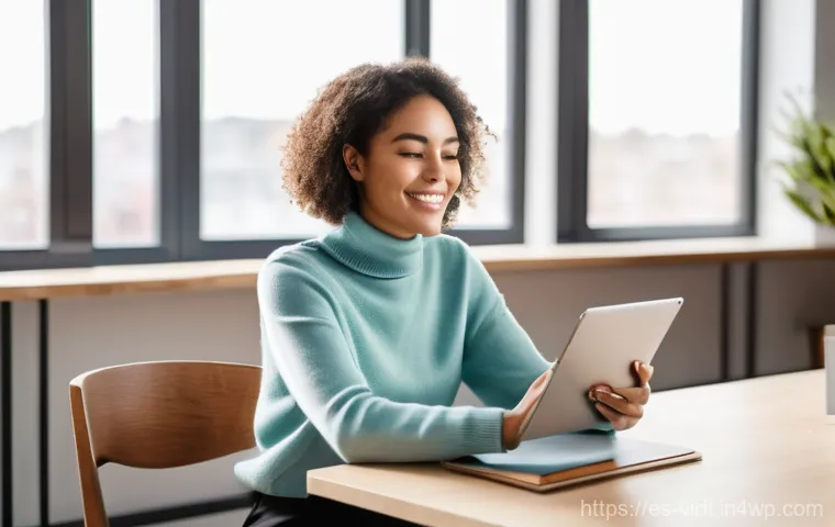 가상 정체성 구축을 위한 고객 피드백 활용 - **Prompt:** A female content creator in her early 30s, with a warm and empathetic expression, is sea...