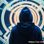 Home 8 가상 정체성의 구성 요소 분석 - **Digital Identity Labyrinth:**
A vibrant, medium shot of a diverse young adult, approximately 1...