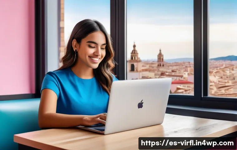 가상 정체성 구축을 위한 플랫폼 비교 - A vibrant digital workspace featuring a young professional Hispanic woman in casual business attire,...