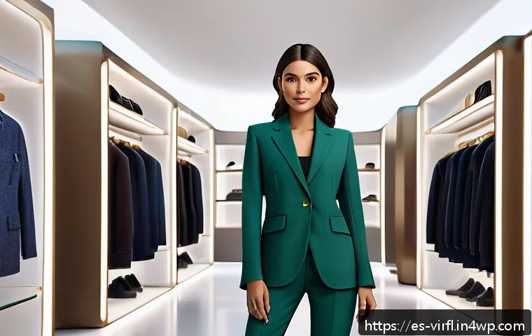가상 정체성의 창의적 활용 사례 - A highly detailed digital avatar of a young Spanish woman in stylish modern clothing, modeling virtu...